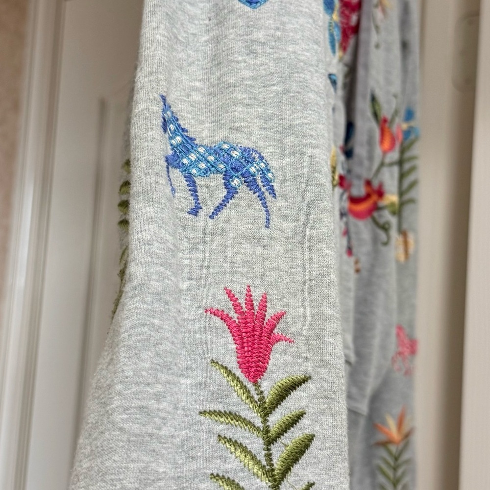Johnny Was-Adela Heather French Terry Zipup Sweatshirt - Picture 10 of 12